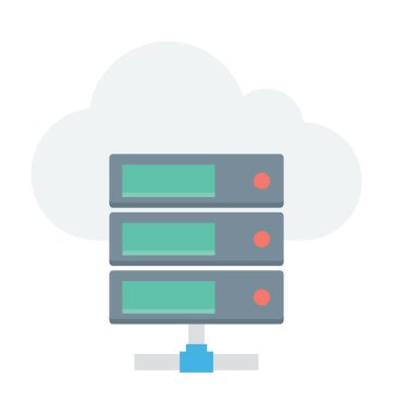 Bulut ağ renkli vektör simgesi