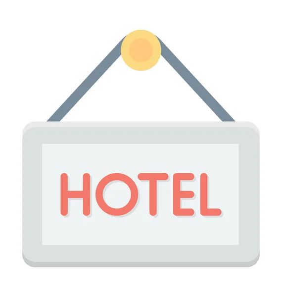 Hotel Signboard Colored Vector Icon — Stock Vector