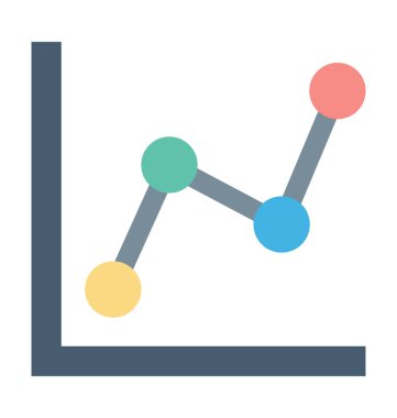 Çizgi grafik renkli vektör simgesi