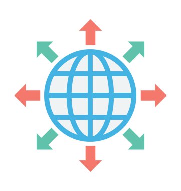 Dünya geniş renkli vektör simgesi