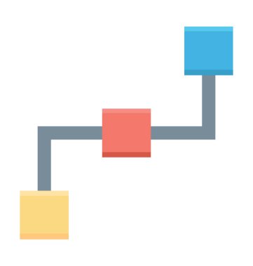 İş akışı renkli vektör simgesi