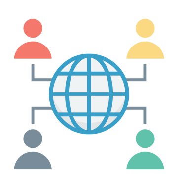 Bağlı kullanıcılar renkli vektör simgesi