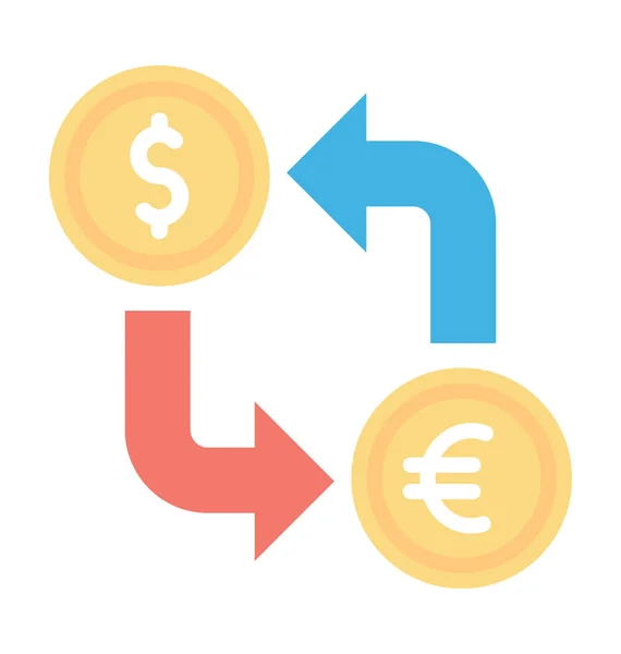 Dollar Exchange Colored Vector Icon — Stock Vector