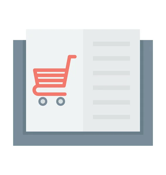 Online Shopping Färgad Vektor Icon — Stock vektor