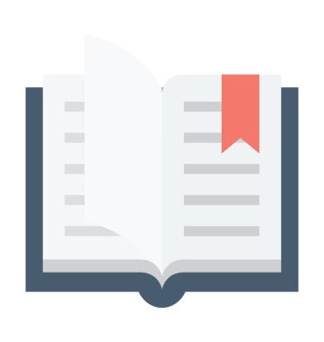 Açık kitap renkli vektör simgesi