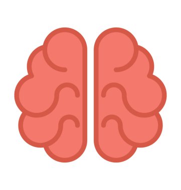 İnsan beyni renkli vektör simgesi