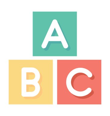 Alfabe blok renkli vektör simgesi