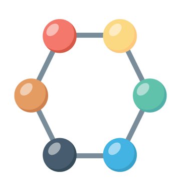 Atom renkli vektör simgesi