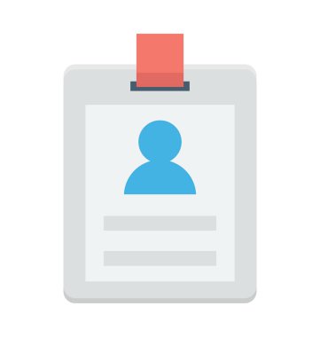 Kimlik rozeti renkli vektör simgesi