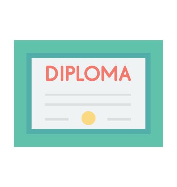 Diploma renkli vektör simgesi