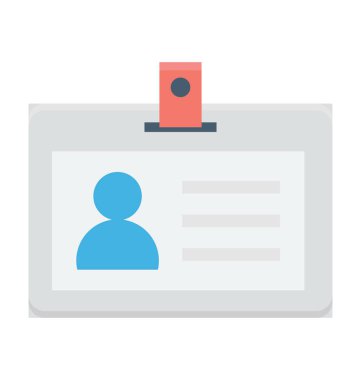 Kimlik kartı renkli vektör simgesi