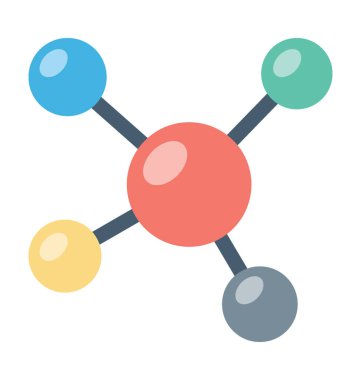 Molekül renkli vektör simgesi