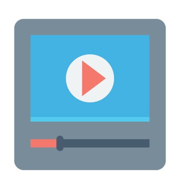 Media Player renkli vektör simgesi