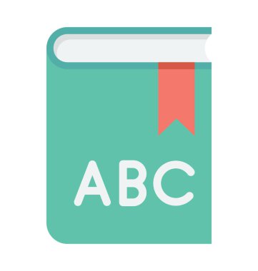 İngilizce kitap renkli vektör simgesi