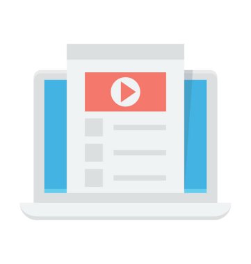 Online kitap renkli vektör simgesi