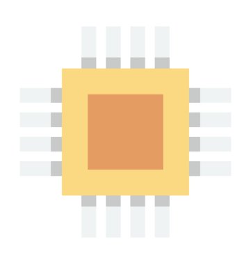 İşlemci çip renkli vektör simgesi