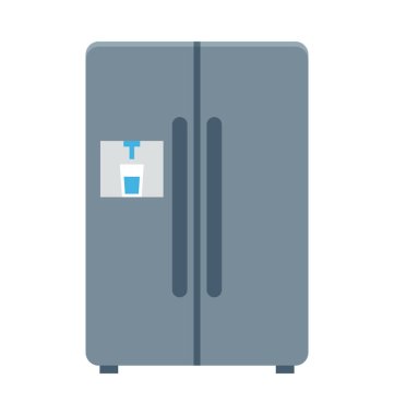 Çift kapı buzdolabı renkli vektör simgesi