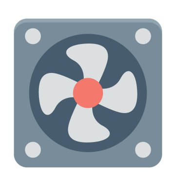 Bilgisayar Fan renkli vektör simgesi