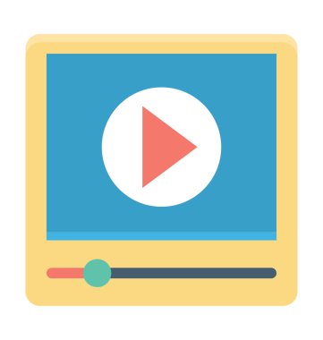 Media Player renkli vektör simgesi