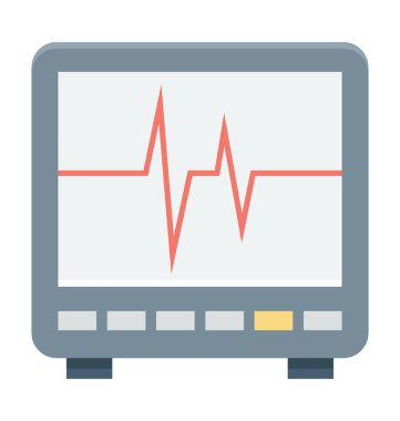 EKG makinesi renkli vektör simgesi