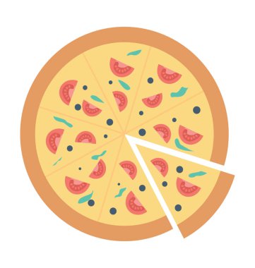 Pizza renkli vektör simgesi