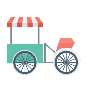 Gıda kamyon renkli vektör simgesi