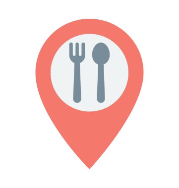 Restoran yer renkli vektör simgesi