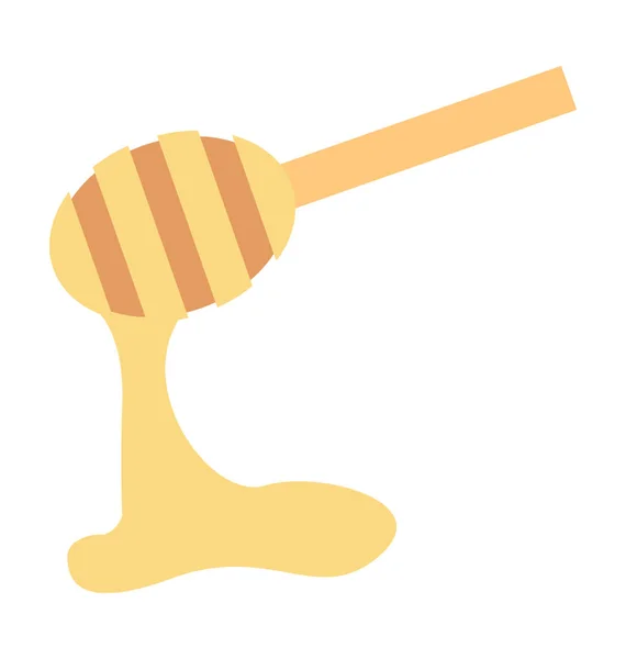 Honey Dipper Colored Vector Icon — Stock Vector
