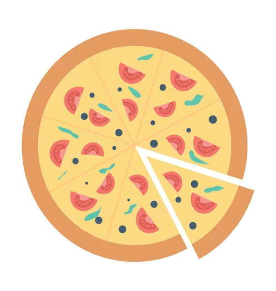 Pizza Gekleurde Vector Icon — Stockvector