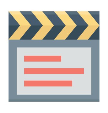 Clapper kurulu renkli vektör simgesi