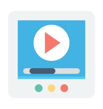 Media Player renkli vektör simgesi