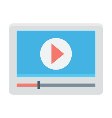 Media Player renkli vektör simgesi