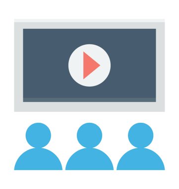 Sinema Salonu renkli vektör simgesi