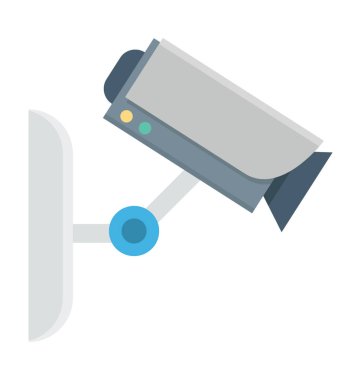 Güvenlik kamera renkli vektör simgesi