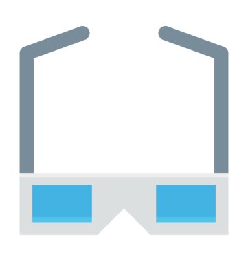 3D gözlük renkli vektör simgesi