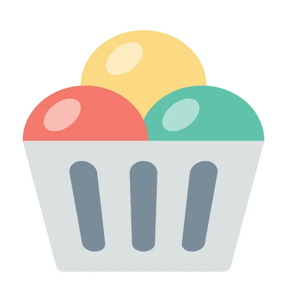 Icono Vector Color Helado — Vector de stock