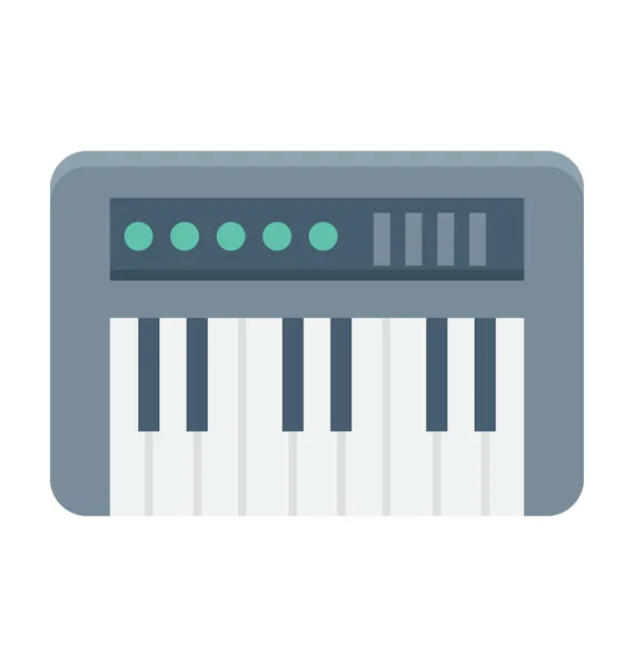 Piano Keyboard Colored Vector Icon — Stock Vector