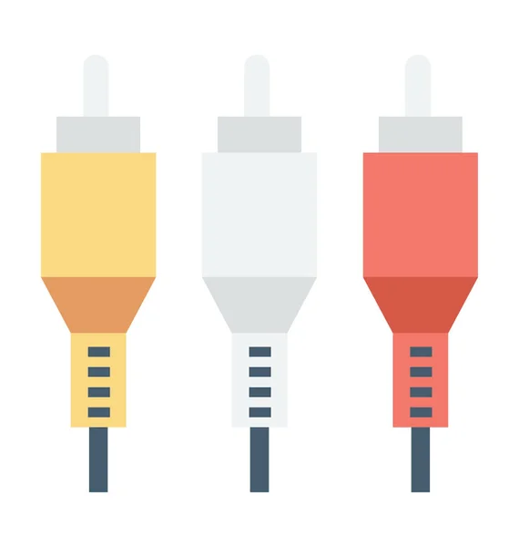 Vector Color Cable Jack Icono — Archivo Imágenes Vectoriales