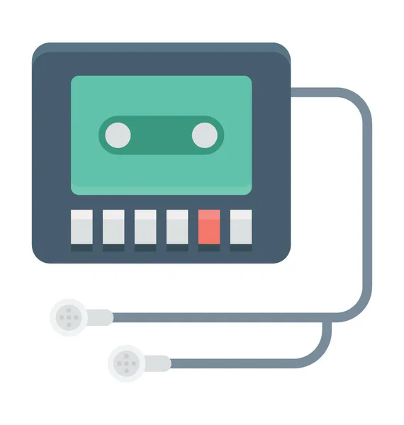 Cassette Player Color Vector Icono — Vector de stock