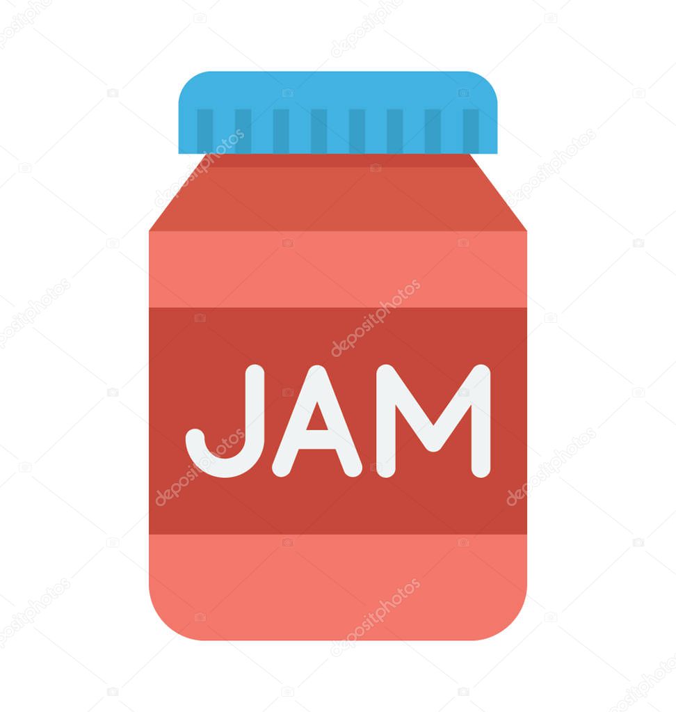 Jam Jar Colored Vector Icon