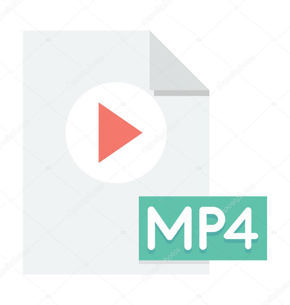 MP4 File Colored Vector Icon