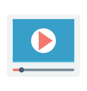 Video oynatıcı renkli vektör simgesi