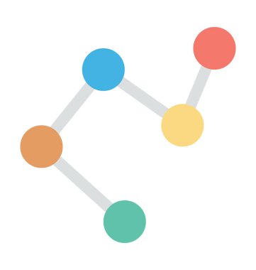 Çizgi grafik renkli vektör simgesi