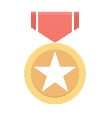 Yıldız madalya renkli vektör simgesi 