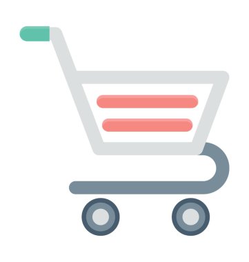 Alışveriş arabası renkli vektör simgesi