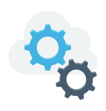 Bulut ayarları renkli vektör simgesi
