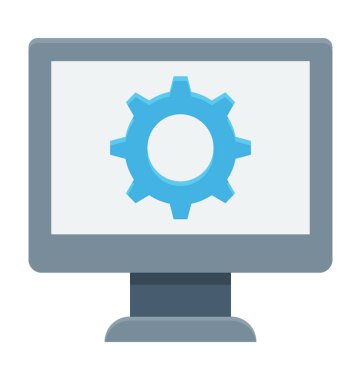 Monitör ayarları renkli vektör simgesi