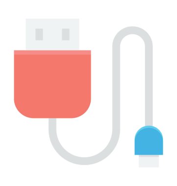 USB Tak renkli vektör simgesi