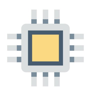 İşlemci çip renkli vektör simgesi