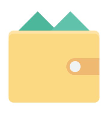 M-cüzdan renkli vektör simgesi